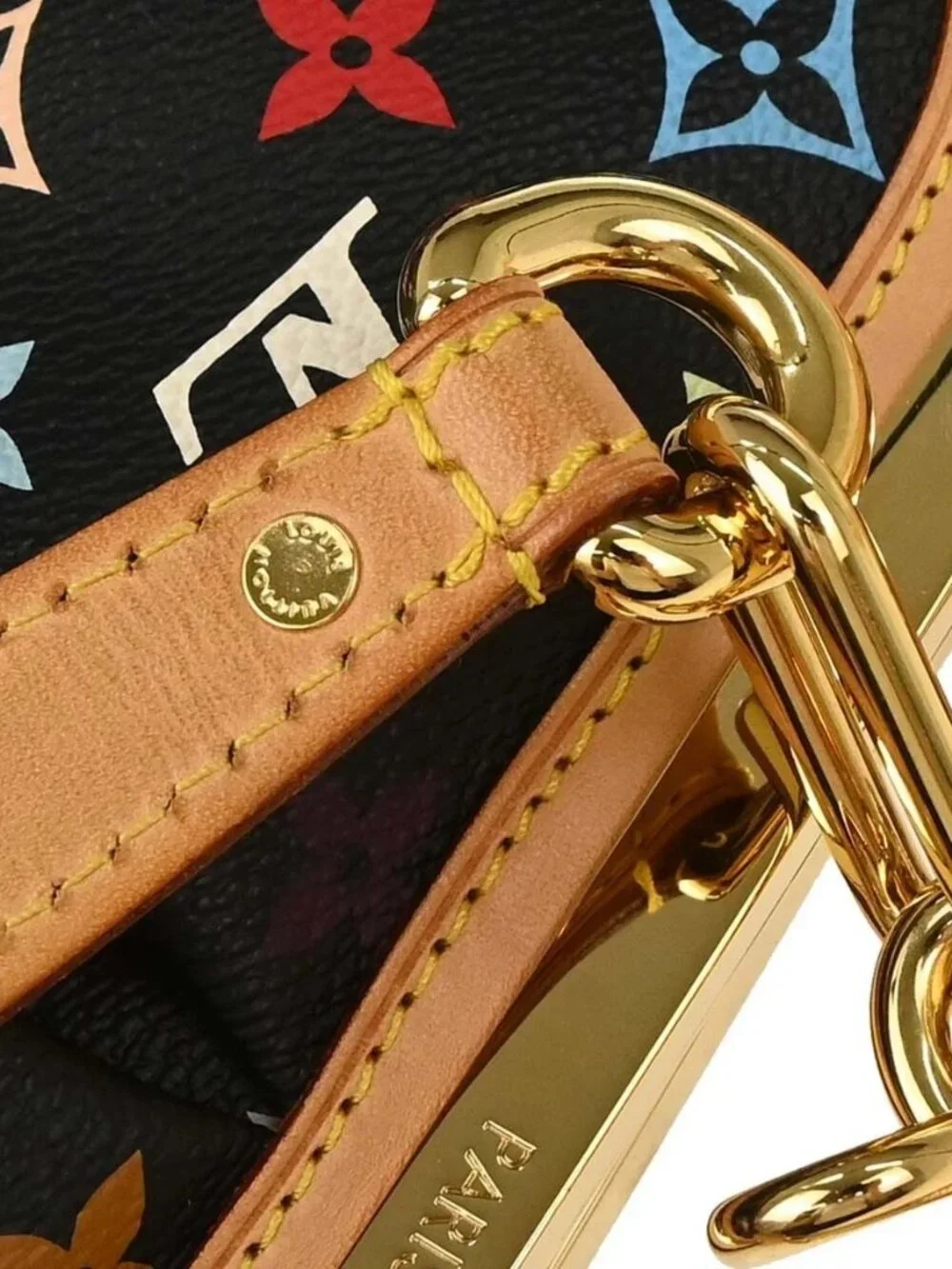 Louis Vuitton Black Multicolor Judy GM 2way Handbag M40254
